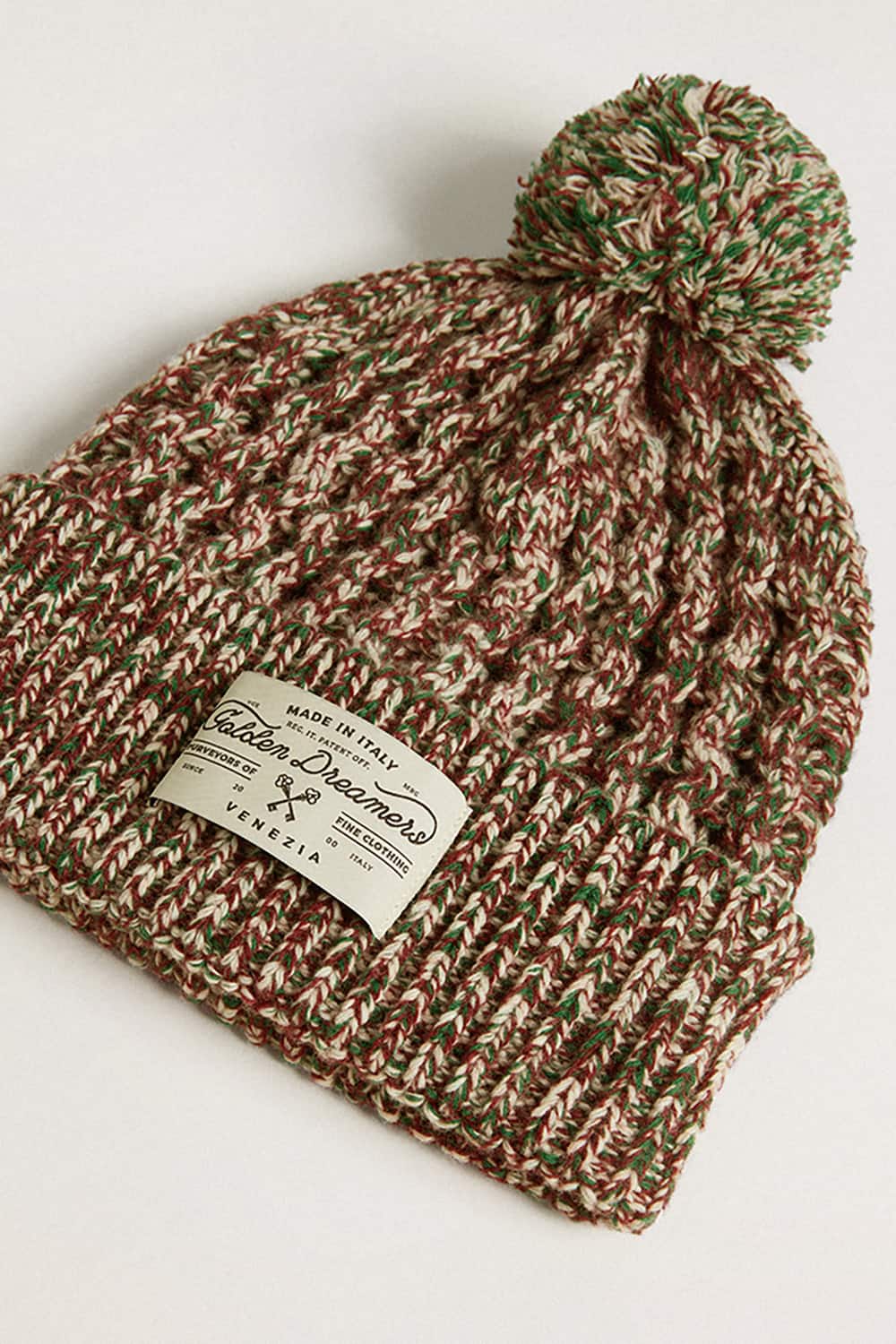 Multicolored wool beanie with pompom| Golden Goose