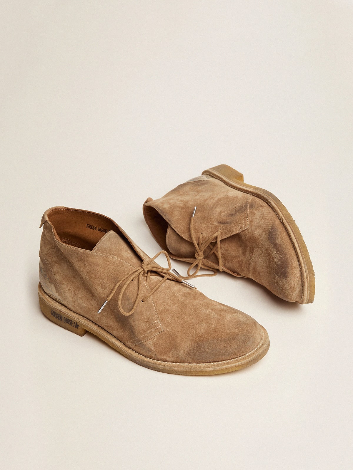 Noel ankle boots in caramel-colored suede| Golden Goose
