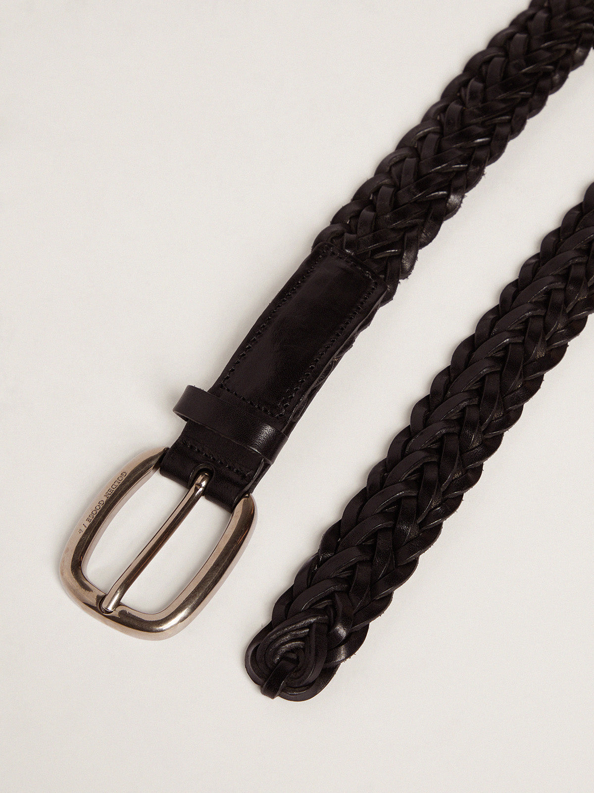 Men's black leather belt| Golden Goose