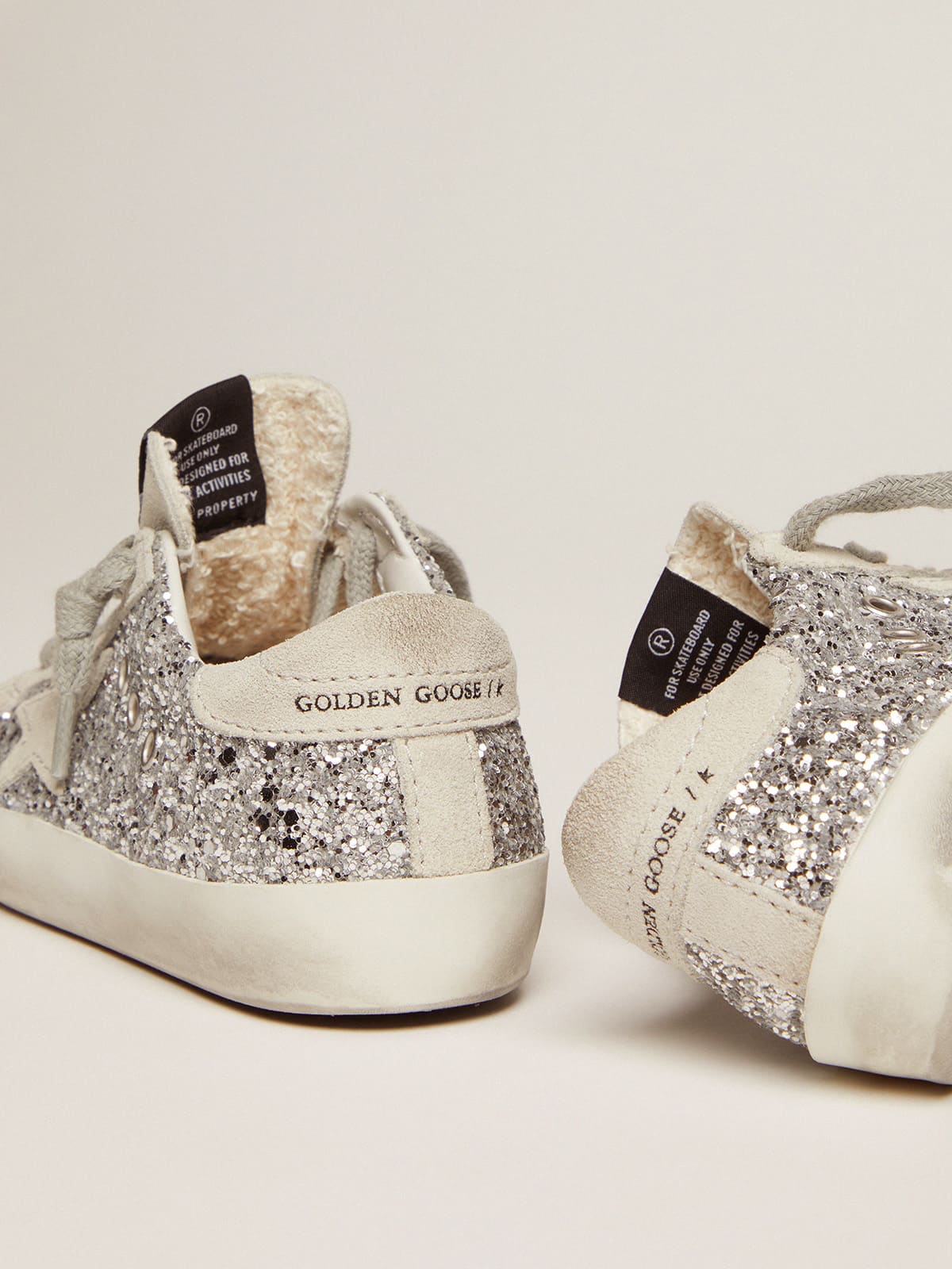 Super-Star Young with silver glitter| Golden Goose