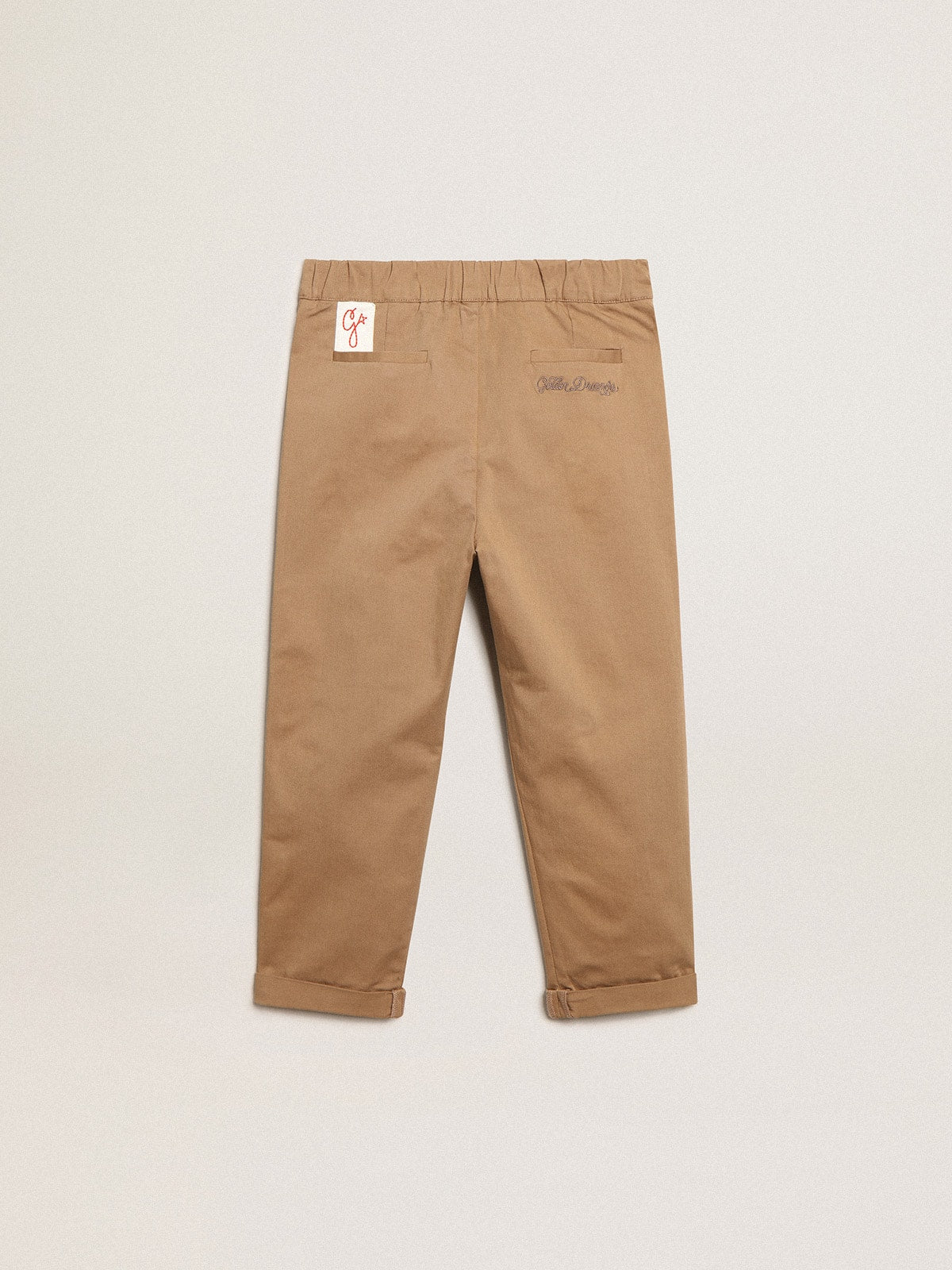 Boys' chinos in caramel cotton| Golden Goose