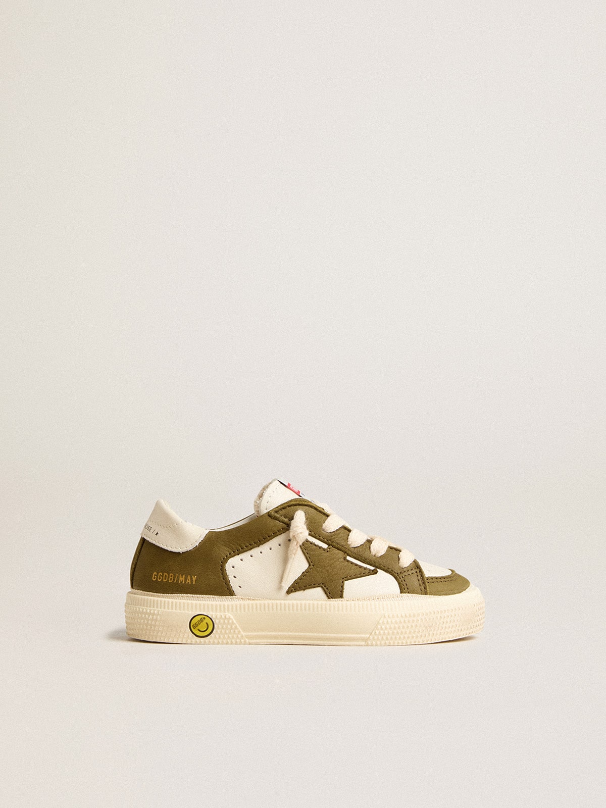 May Junior in white and military green leather| Golden Goose