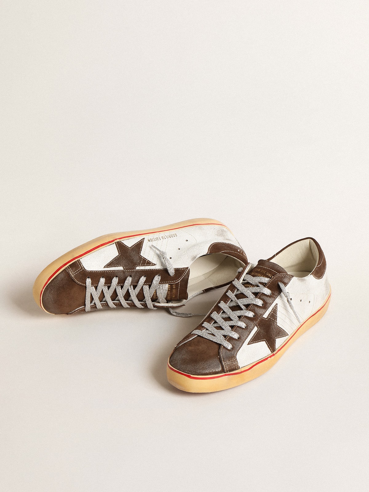 Super-Star LTD with brown suede star and heel tab| Golden Goose